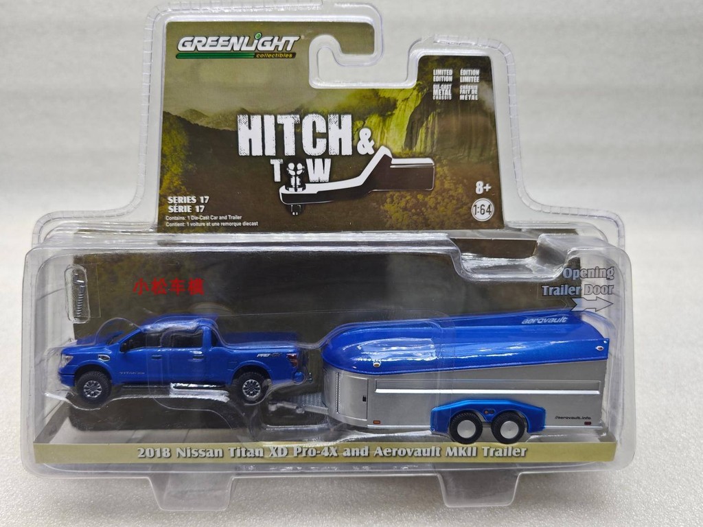 GreenLight GreenLight 1: 64 2018 Nissan Titan XD Pro-4X w MKII Trailer