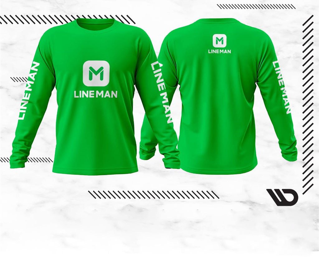 qingshan แขนยาว สีเขียวลาย 2024 เสื้อไลน์แมน rider