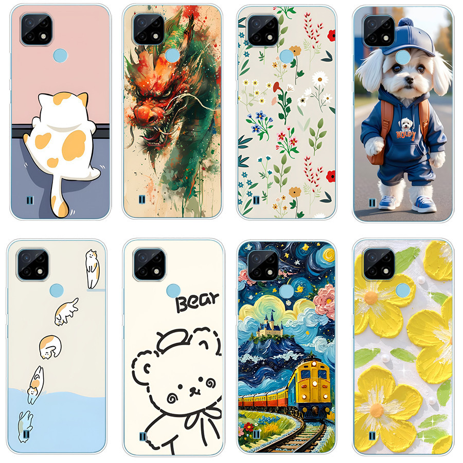 เคสสําหรับ oppo Realme C21y c25y Soft Case TPU พิมพ์ฝาครอบโทรศัพท์