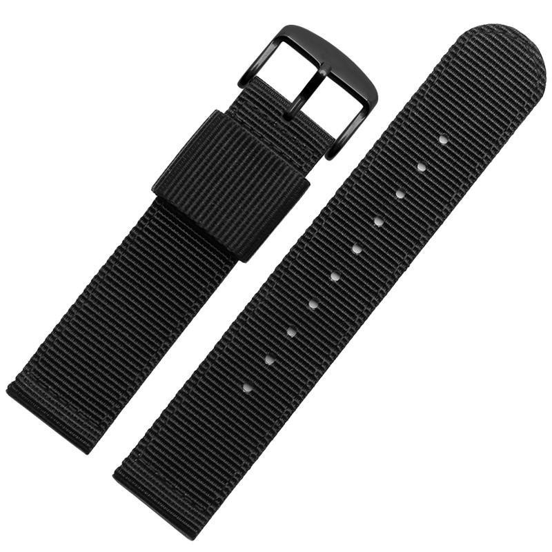 ทดแทน dw/Seiko/นกนางนวล สายนาฬิกาผู้ชายผู้หญิงสีดําสีฟ้าสายรัดผ้าใบไนลอน 18 20 22 24 มม.