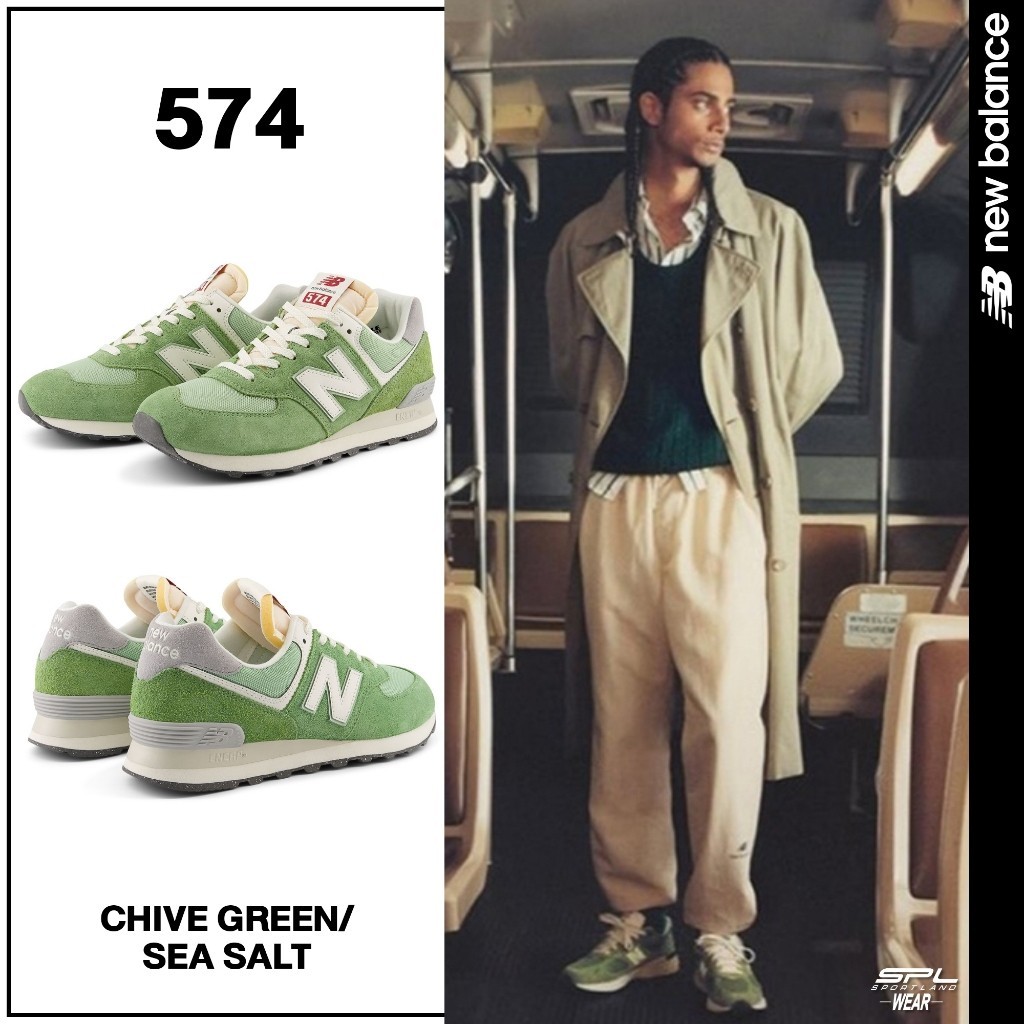ฟิกเกอร์ New Balance รองเท้าผ้าใบ รองเท้าลำลอง NB UX 574 Chive Green U574RCC (3500) [Sportlandwear]
