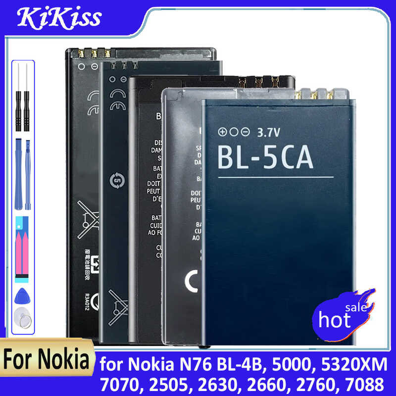 แบตเตอรี่สำหรับNokia N76 BL-4B,5000,5320XM,7070,2505,2630,2660,2760,7088,2730,6111,N75,BL 4B,4C,4CT