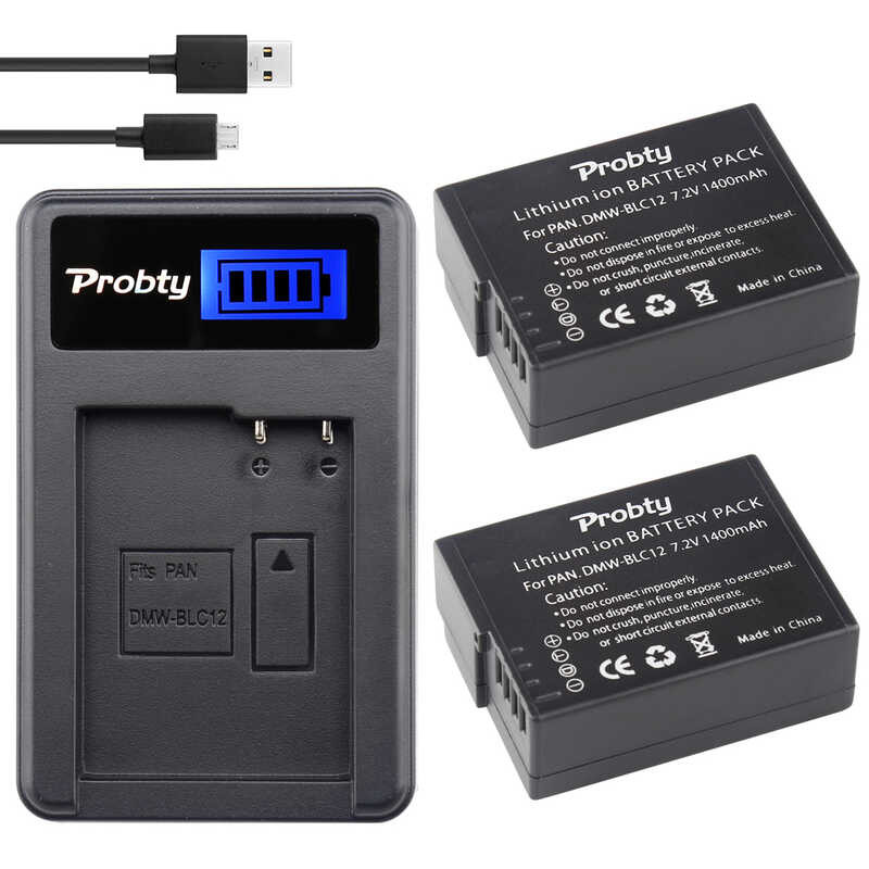 2 7 ชิ้น PROBTY DMW-BLC12 DMW BLC12 แบตเตอรี่แบบชาร์จไฟได้ + เครื่