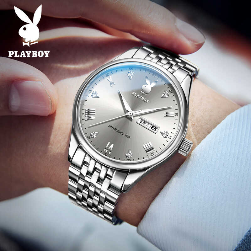 ❥ นาฬิกา Playboy ผู้ชาย สำหรับผู้ชายแบรนด์ดั้งเดิมกันน้