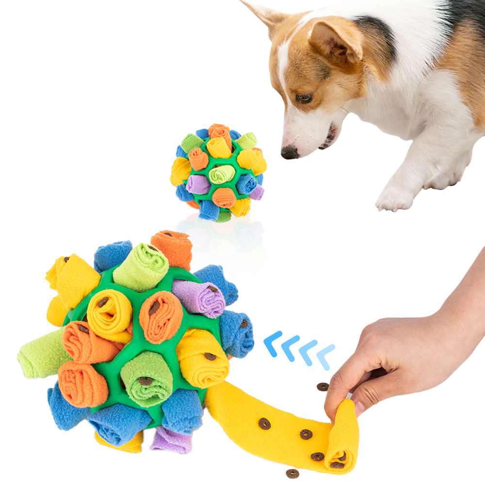 Rainbow Felt Snuffle Ball ของเล่นสุนัขใหม่รอบ Olfactory Bulb Ball Puzzle Feeder อัพเกรด Mat Training