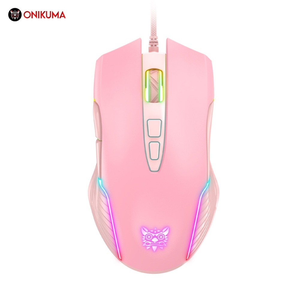 Onikuma เมาส์เล่นเกม CW905 พร้อมเอฟเฟคไฟ RGB ความเร็ว 6 ระดับ DPI ลูกกลิ้งกันลื่น 3D สําหรับออฟฟิศ