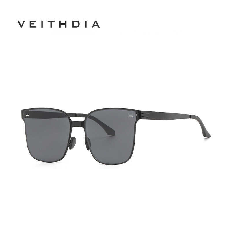 Versatile VEITHDIA Fashion Men's And Women's High End Shaded Metal Large Square Sunglasses Js8578
