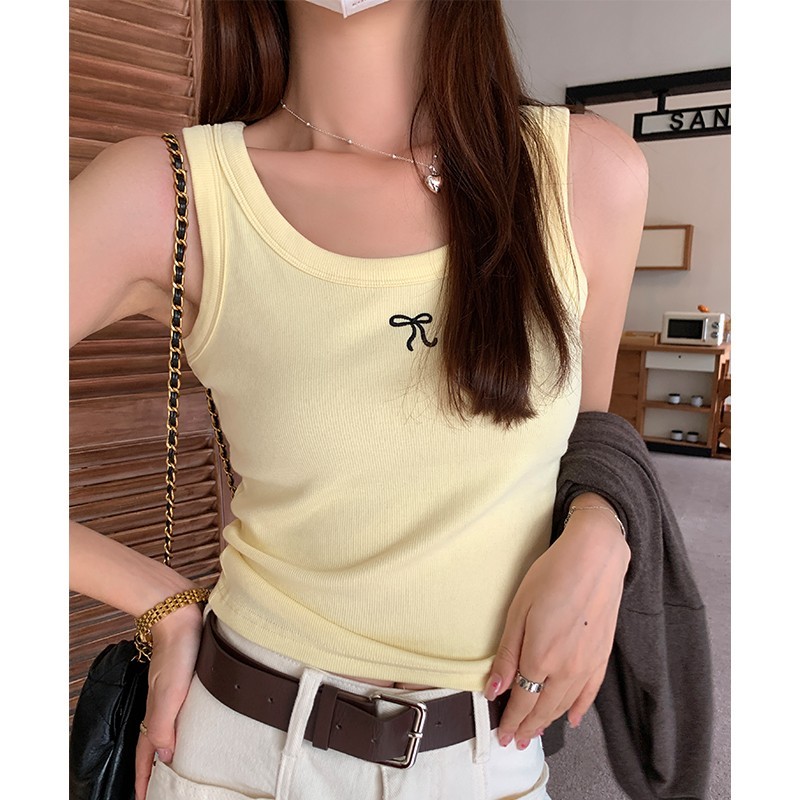 79431 เสื้อชั้นในสตรีแขนกุดรูปตัว I โบว์ปัก