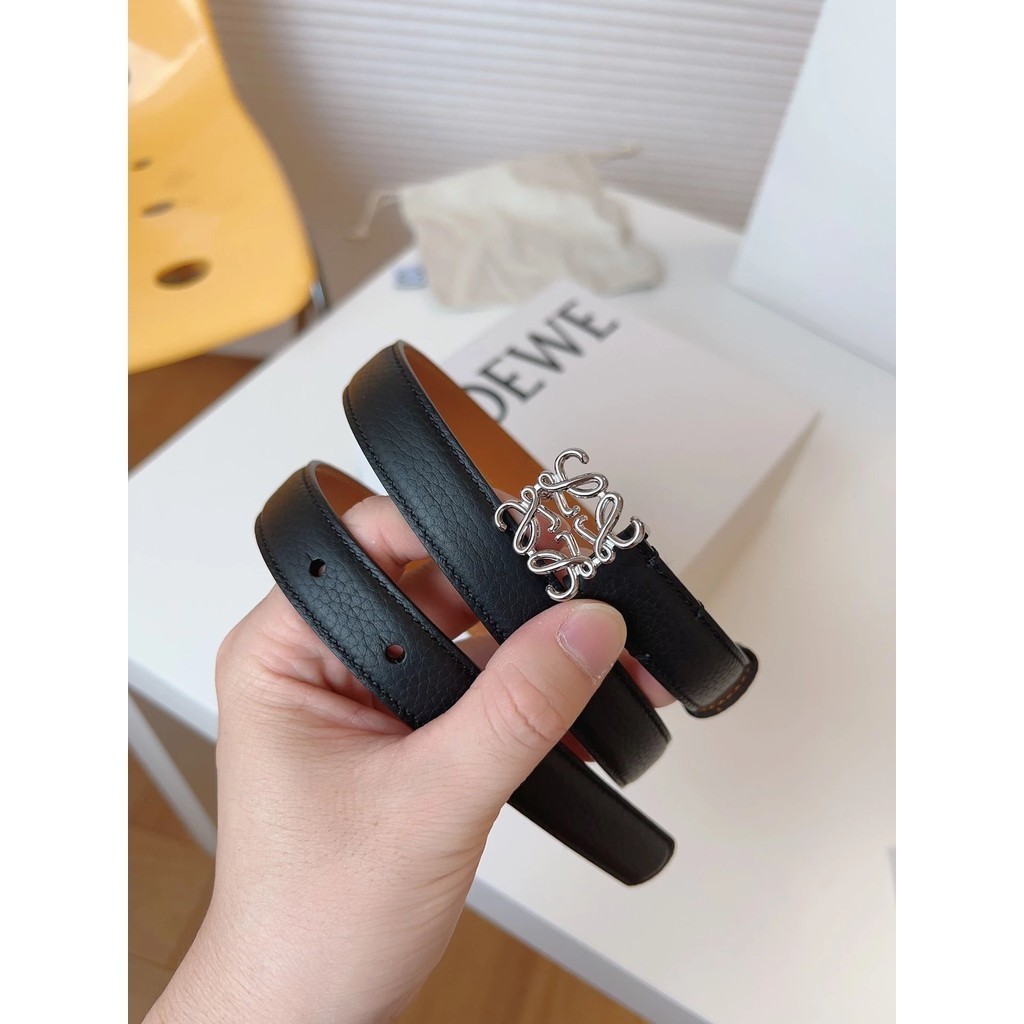 [ONE] L0ewe เข็มขัดหนังลูกวัว กว้าง 2.0 ซม. สไตล์คลาสสิก สําหรับผู้หญิง