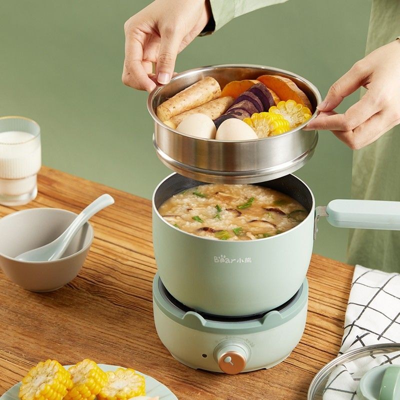 Bear เตาไฟฟ้าอเนกประสงค์ รุ่น DRG-C12E9 พร้อมกระทะทอด + หม้อนึ่ง - F&T Electrical Store