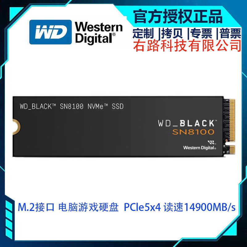 Western Data SN8100 1TB Solid State Drive NVMe M.2 อินเทอร์เฟซ PCle5x4 ความเร็วการอ่าน 14900MB/s