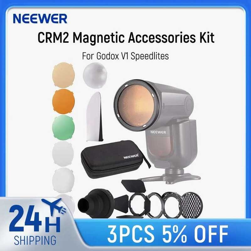 NEEWER ชุดอุปกรณ์เสริมแม่เหล็ก CRM2 สำหรับแฟลชหัวกลม Z1-C Z1-N Z1-S Z2-C Z2-N Z2-S ที่เข้ากันได้กับ
