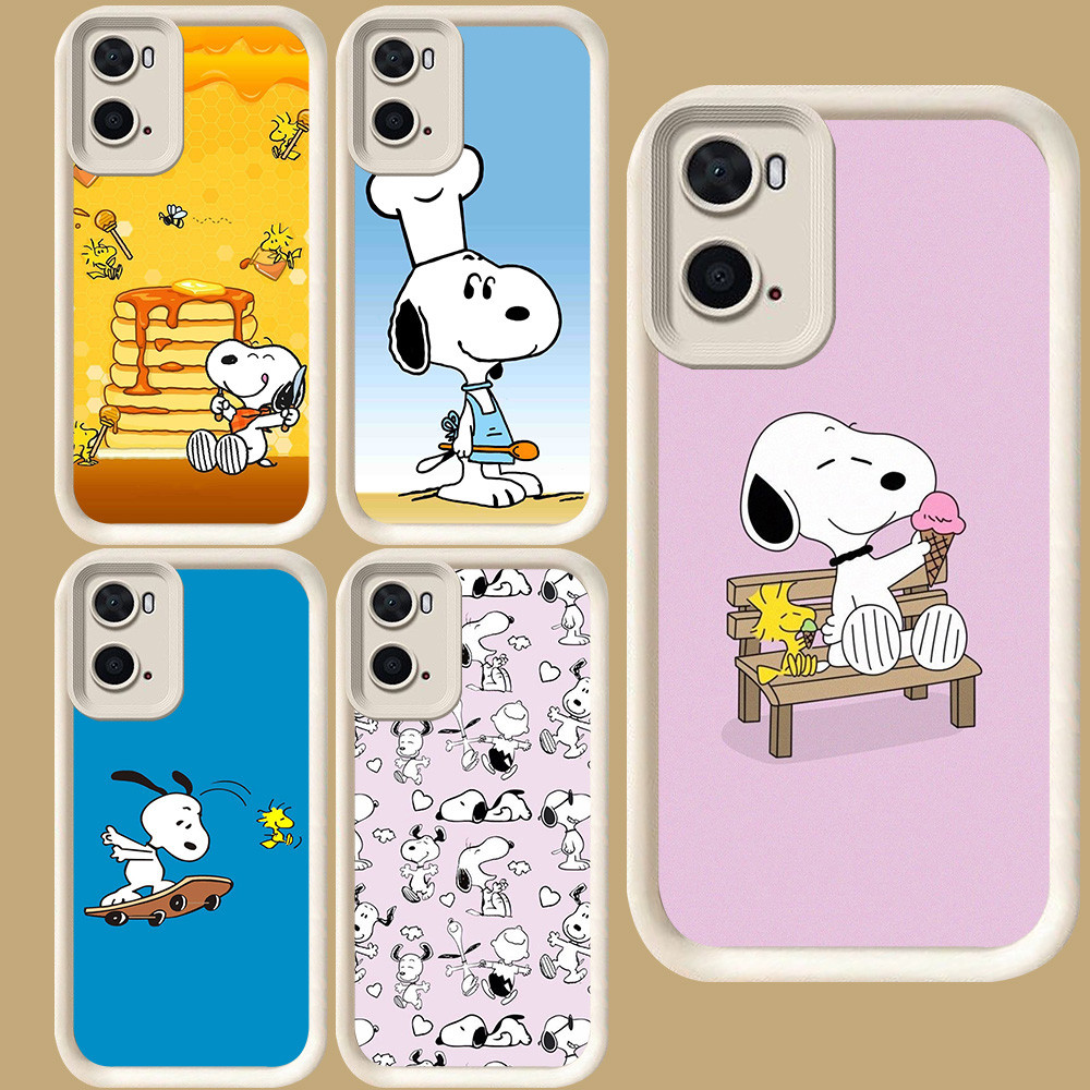 R14 เคส Snoopy สําหรับ OPPO A57s A36 A77 A77s A96 A57e A57 A76 สีขาว