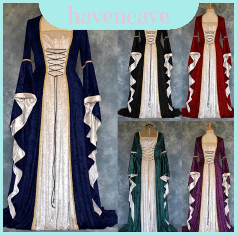 Authentic Century 18th Gothic Victorian Dress สําหรับ Renaissance Festivals เครื่องแต่งกายและโจรสลัด