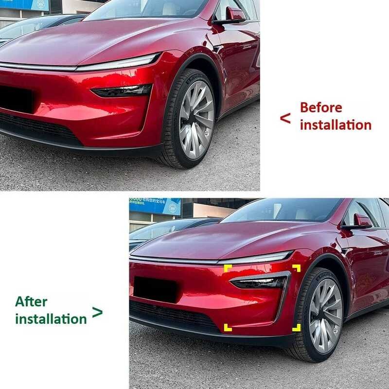 Front Bumper Cover For Tesla Model Y Juniper 2025 Car Accessories Eyebrow Wind Knife Fog Lamp Stick