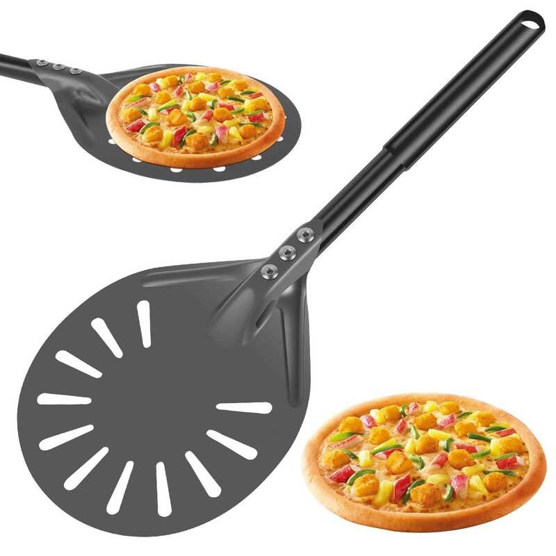 Pizza Turning Peel With Long Handle Aluminum Pizza Peel Spinner Perforated Pizza Turner Spinner Non