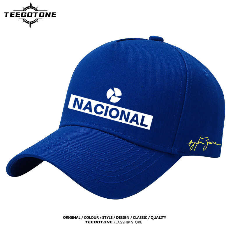 ❤ หมวกแห่งชาติ Ayrton Senna พร้อมกระเป๋า-สีฟ้า-หนึ่งขนาด