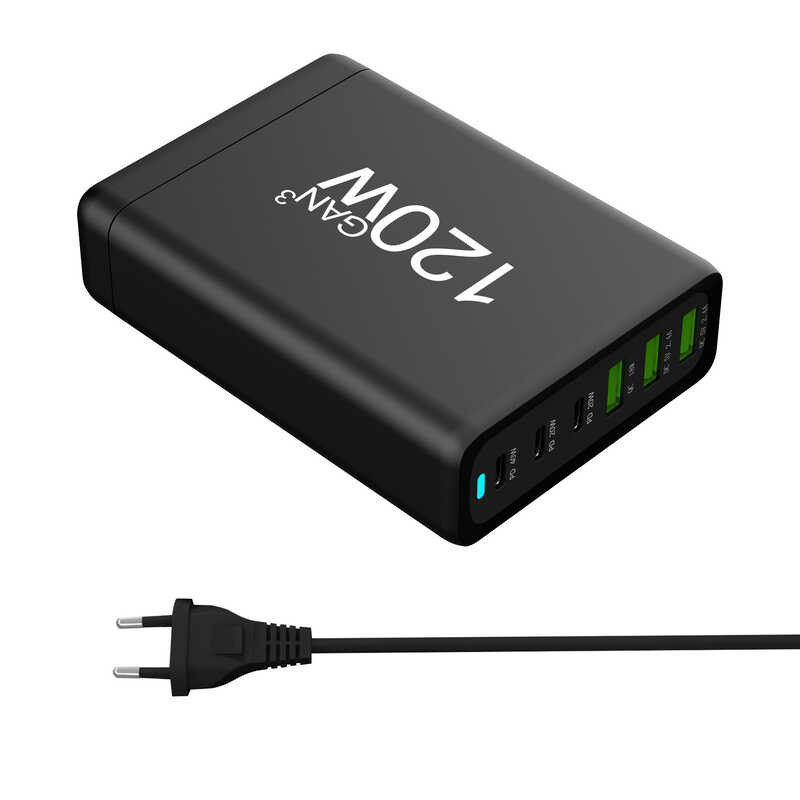 100W 120W 200W GAN เครื่องชาร์จ Gan 6พอร์ต PD ชาร์จเร็ว3.0 USB Type C ท