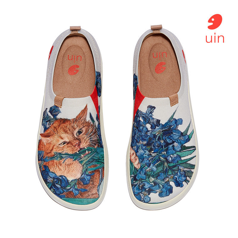 Uin Toledo X Art ทาสี Travel รองเท้าผู้หญิง KNITS รอบ Toe Slip บนน้ําหนักเบารองเท้าไม่มีส้นรองเท้าผ