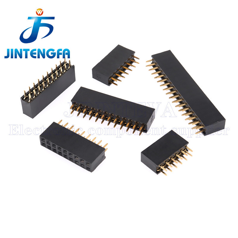 20PCS 2.54 มม.สีดําคู่แถวหญิง Header Connector 2P 3P 4P 5P 6P 7P 8P 9P 10P 11P 12P 14P 15P 16P 18P 2