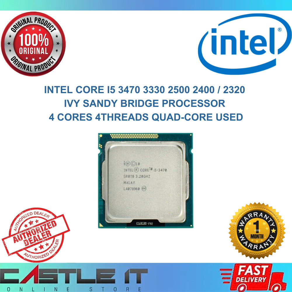 Intel Core i7 i5 3770 2600 3470 3330 2500 2400 LGA1155 โปรเซสเซอร์ 4Cores 4Threads Quad-Core ใช้แล้ว