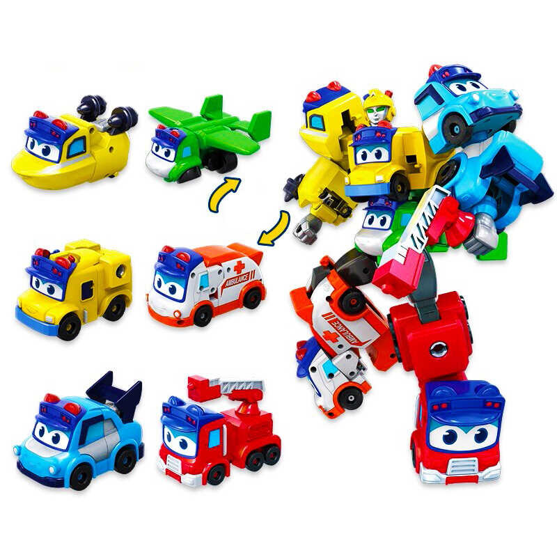 ➧ 6 ใน 1 ABS GGBOND Gogo รถบัสดัดแปลงรถของเล่นตุ๊กตาการกระ