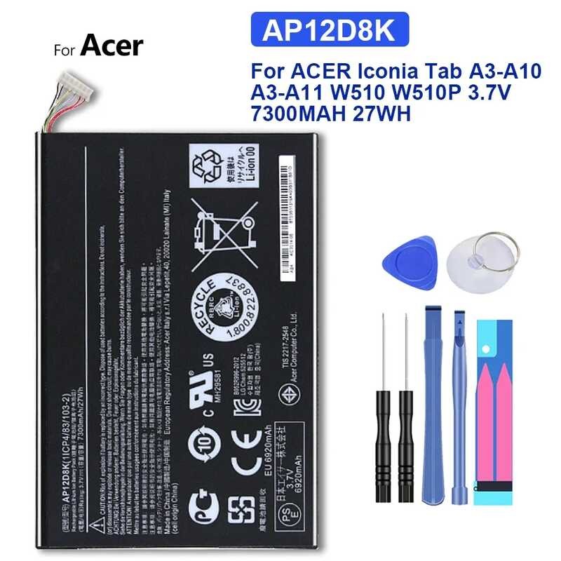 AP12D8K 8 1ICP4/83/103-2 Acer TAB W510 W511 แบตเตอรี่แล็ปท็อปแท็บเล็ต W5