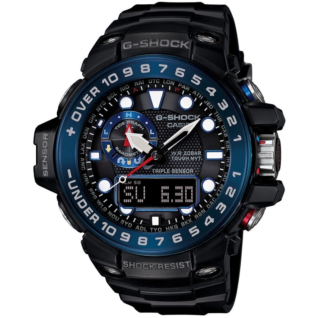 G-SHOCK Casio นาฬิกา G-Shock ของแท้สินค้าญี่ปุ่น GULFMASTER Radio Solar GWN-1000B-1BJF Men's Blackห