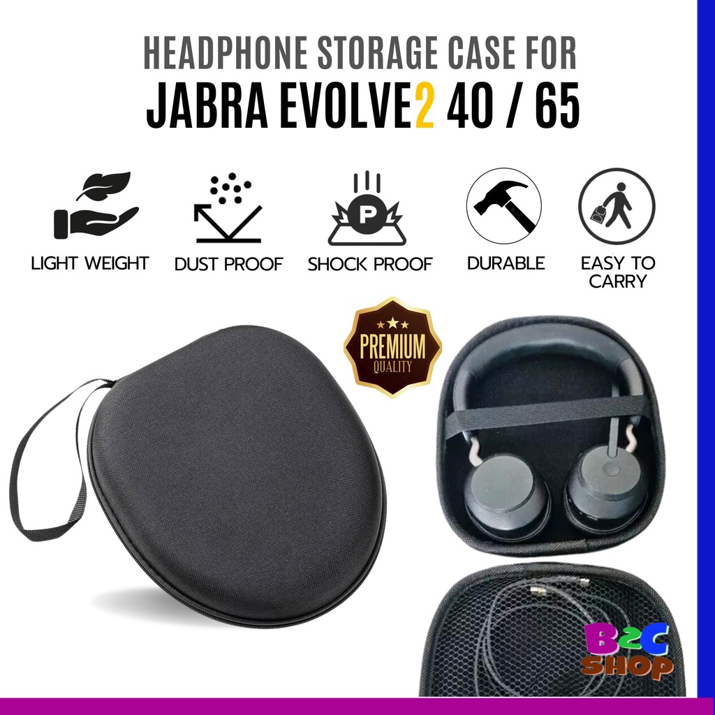 Jabra Evolve2 40 / Evolve2 65 หูฟังที่รองรับป้องกัน EVA Case กระเป๋าเดินทางแบบพกพากระเป๋า