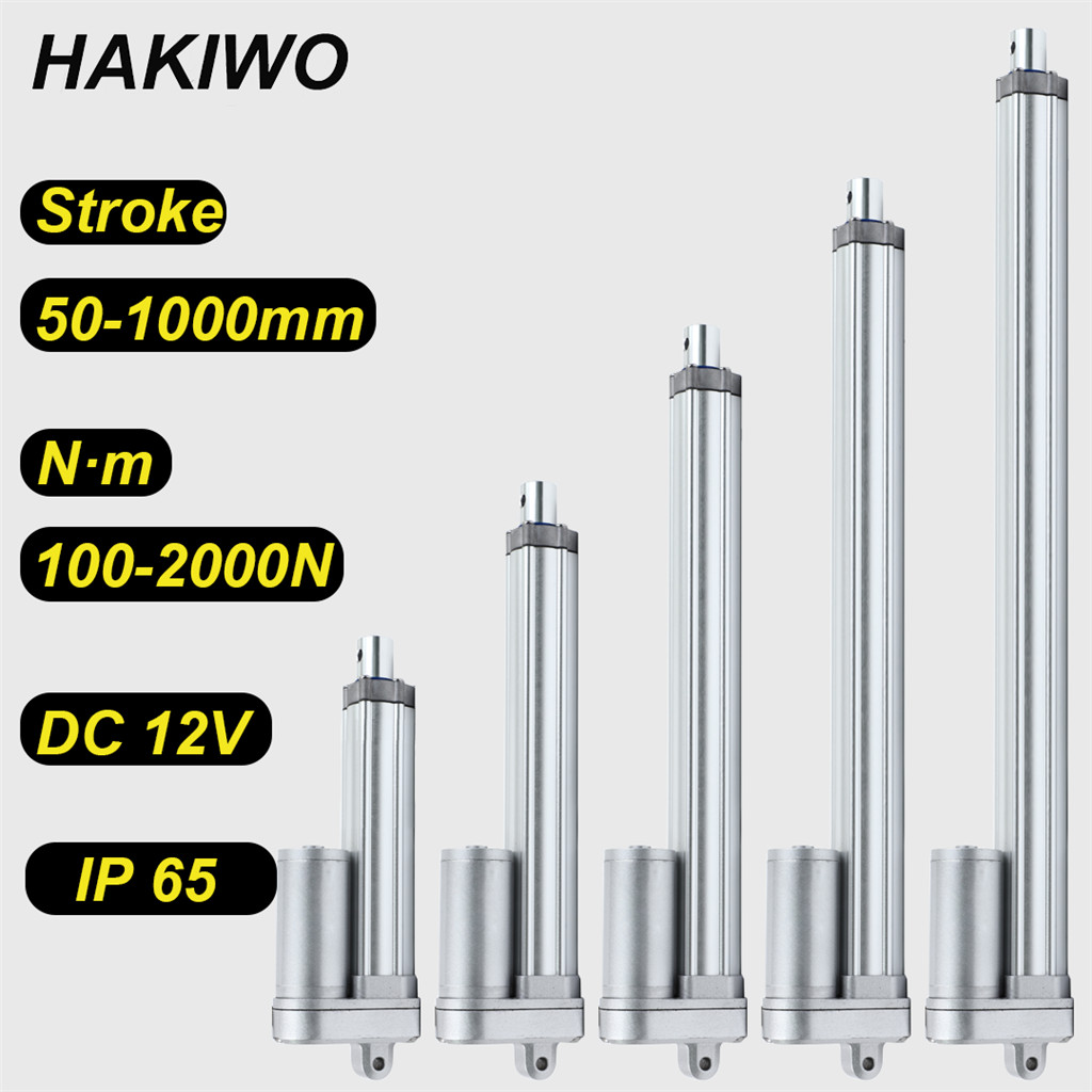 HAKIWO ตัวกระตุ้นเชิงเส้น 12V Linear Actuator IP65 2000N 100 มม.550 มม.700 มม.Stroke Solar Tracker