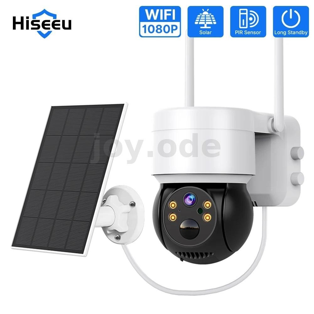 Hiseeu WTD514 4MP กลางแจ้งไร้สายพลังงานแสงอาทิตย์ WiFi กล้อง 5X ซูม 1080P PTZ IP Cam PIR Motion Det