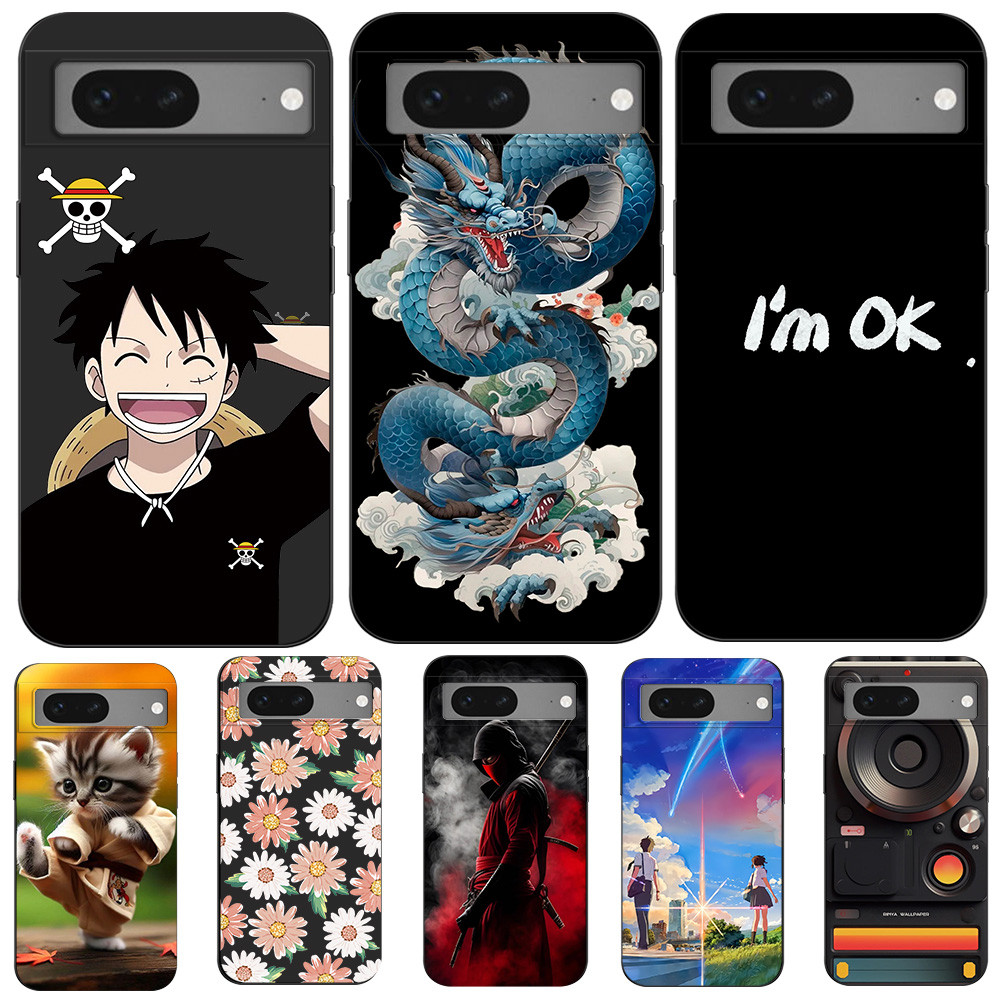 สําหรับ Google Pixel 7 สําหรับ Google Pixel 7 Pro Soft Case เคส tpu สีดํา Oriental Dragon