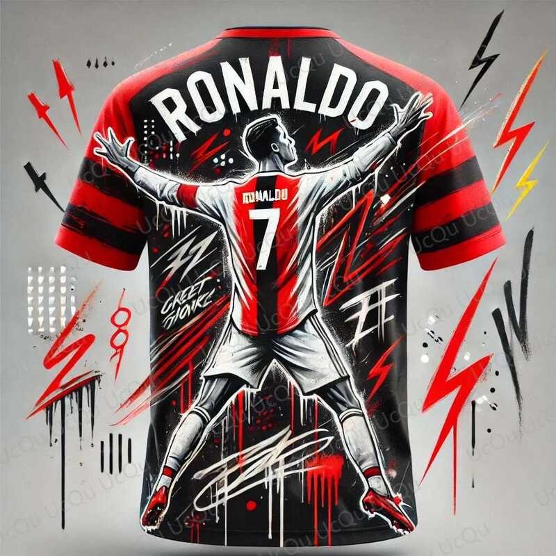 CHATGPT ชุดฝึกซ้อมฟุตบอล 2025 รุ่นใหม่ SIU Design เสื้อฟุตบอลโอเวอร์ไซส์ คอวี Ronaldo