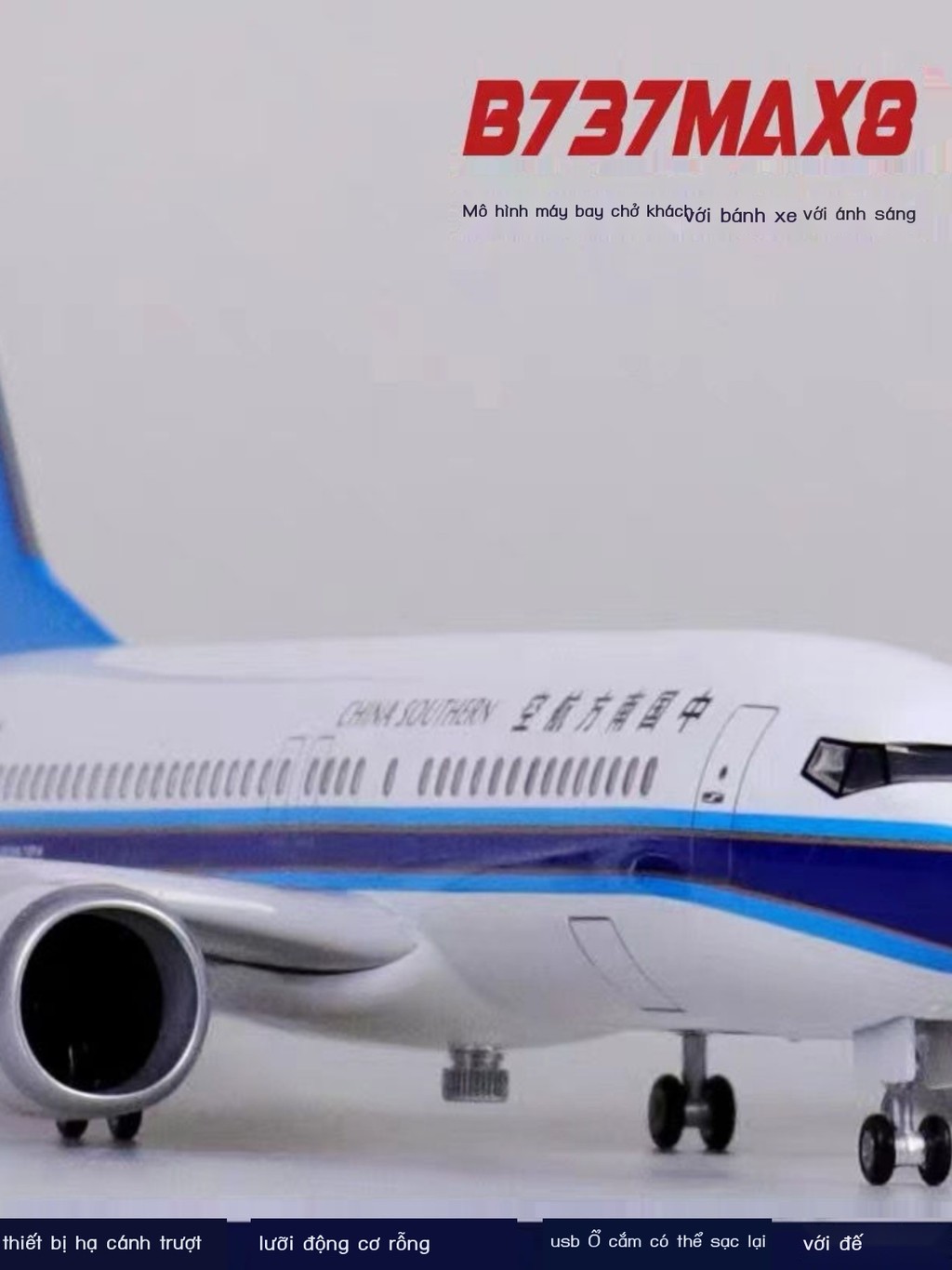HOT- [ ภาพถ่ายจริง ] Boeing 737Max8 China Southern Airlines, China Airlines, ล้อและไฟ