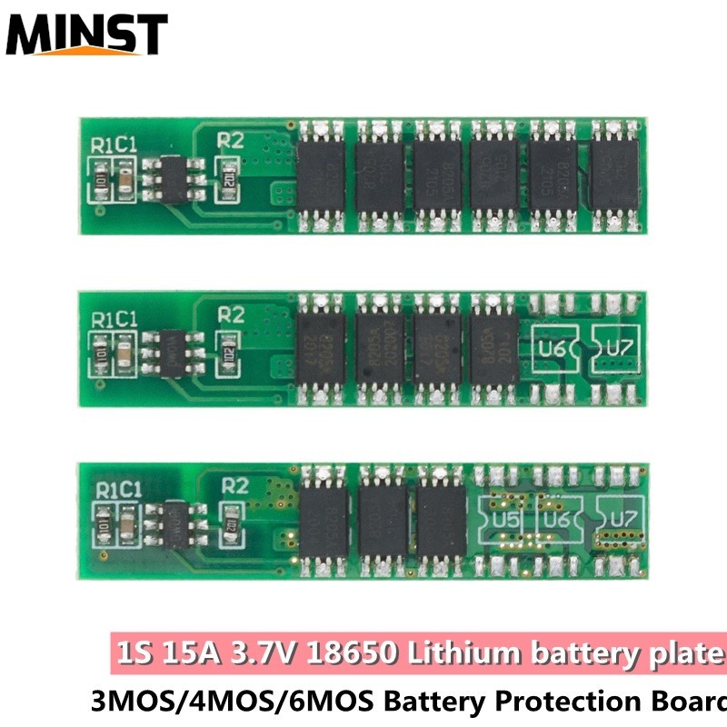 1S 15A 3.7V Li-ion 3MOS 4MOS 6MOS BMS PCM แบตเตอรี่ป้องกัน PCM สําหรับ 18650 แบตเตอรี่ลิเธียม Lion แ