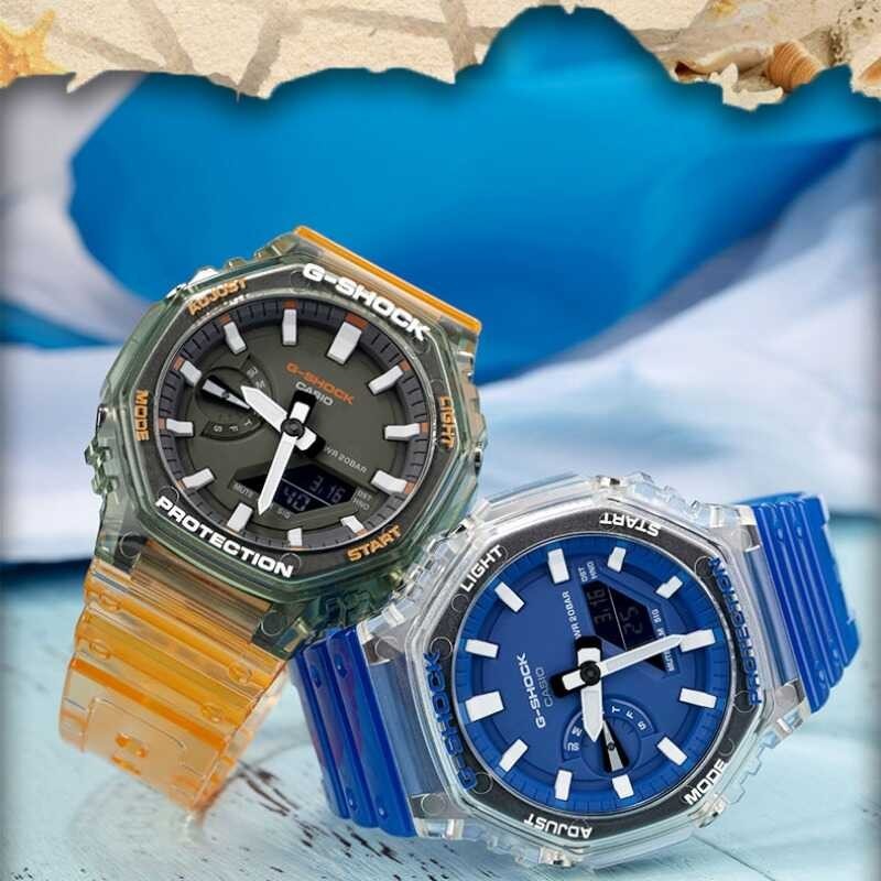 Ga-2100Hc Transparent Band Men's And Women's Sports Quartz Watch G-Shock Ga-2100Ske