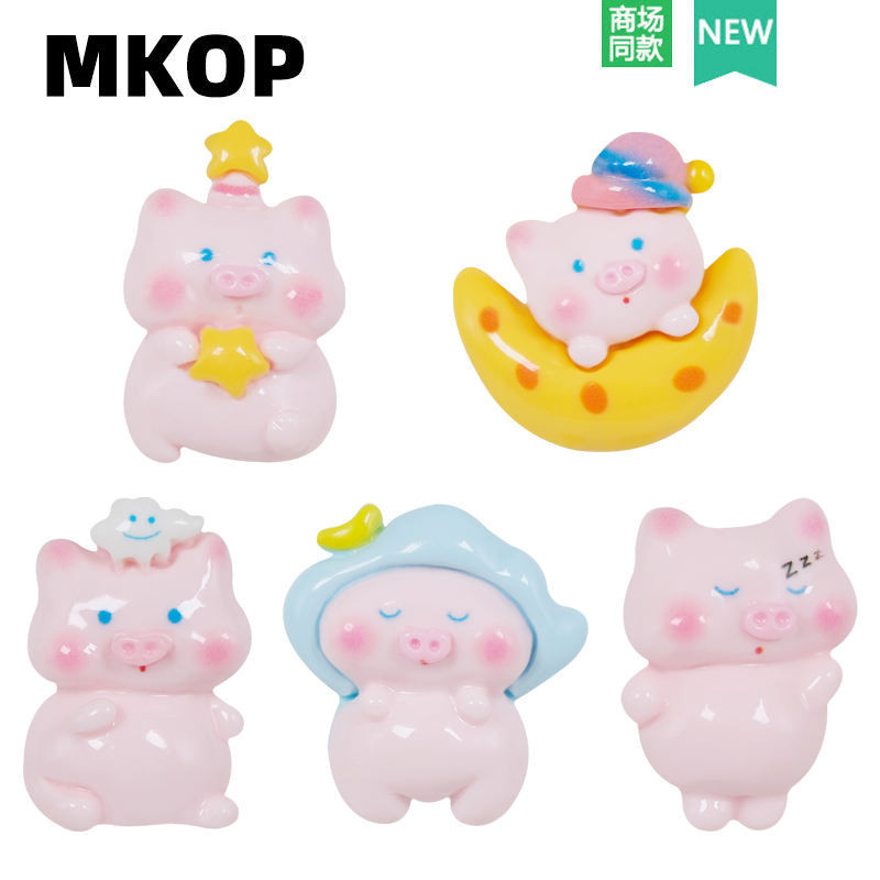 [สีสันสดใส] Mkop Hole Shoes Accessories High-End Sense Shoe Buckle Accessories Cute Cartoon Piggy Sh