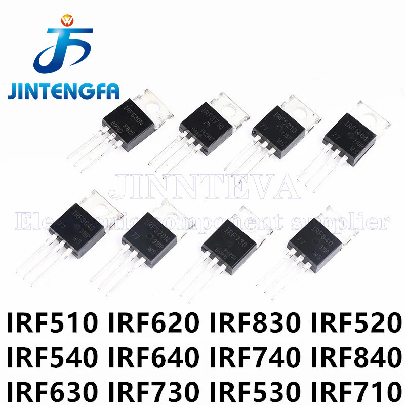 ทรานซิสเตอร์สอง Triode 10PCS IRF530 IRF540 IRF630 IRF640 IRF740 IRF840 TO220 DIP N-channel MOSFET IR