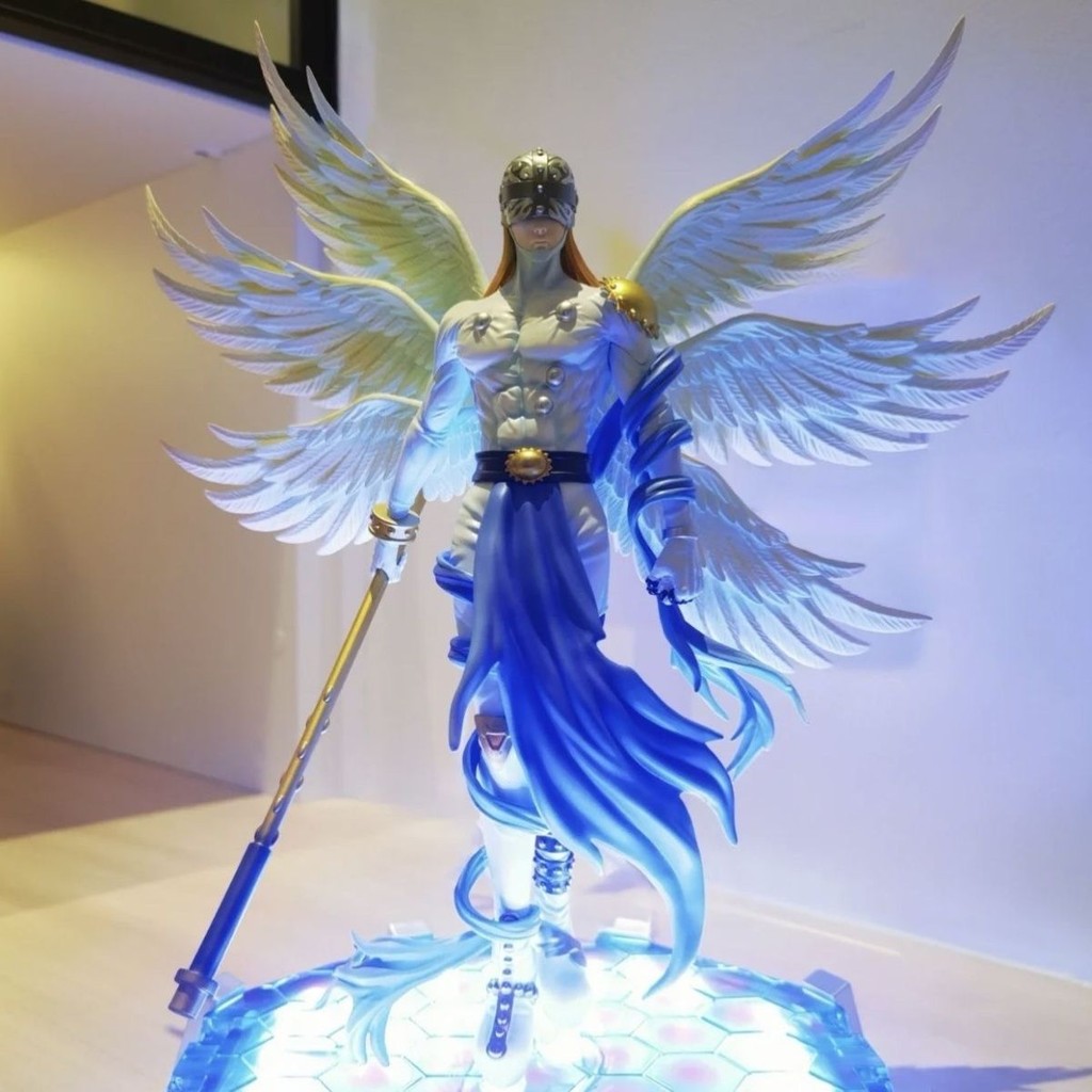 [ขายแล้ว 999+] Digimon Angelmon Celestial Beast Moon Temple Figure Luminous Animation Model In Stoc