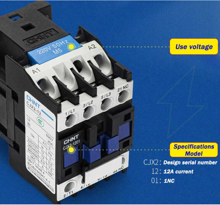 ❤ CHINT AC คอนแทค 110V 220V 380V 24V 36V เฟสเดียว Cjx2-1810 Cjx2-2510 Cjx2-3210