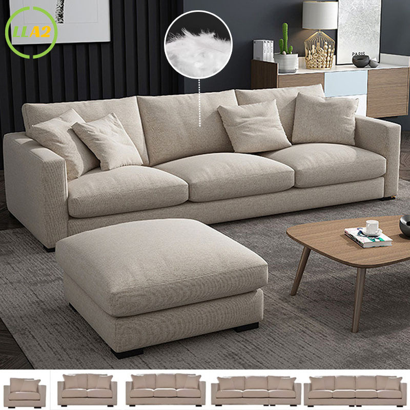 LLA2 โซฟาห้องนั่งเล่นโซฟาผ้า Latex ฟองน้ําครอบครัวโซฟาเก้าอี้ 2.1 M 2.4 M 2.7 M 4 ที่นั่ง Apartment 