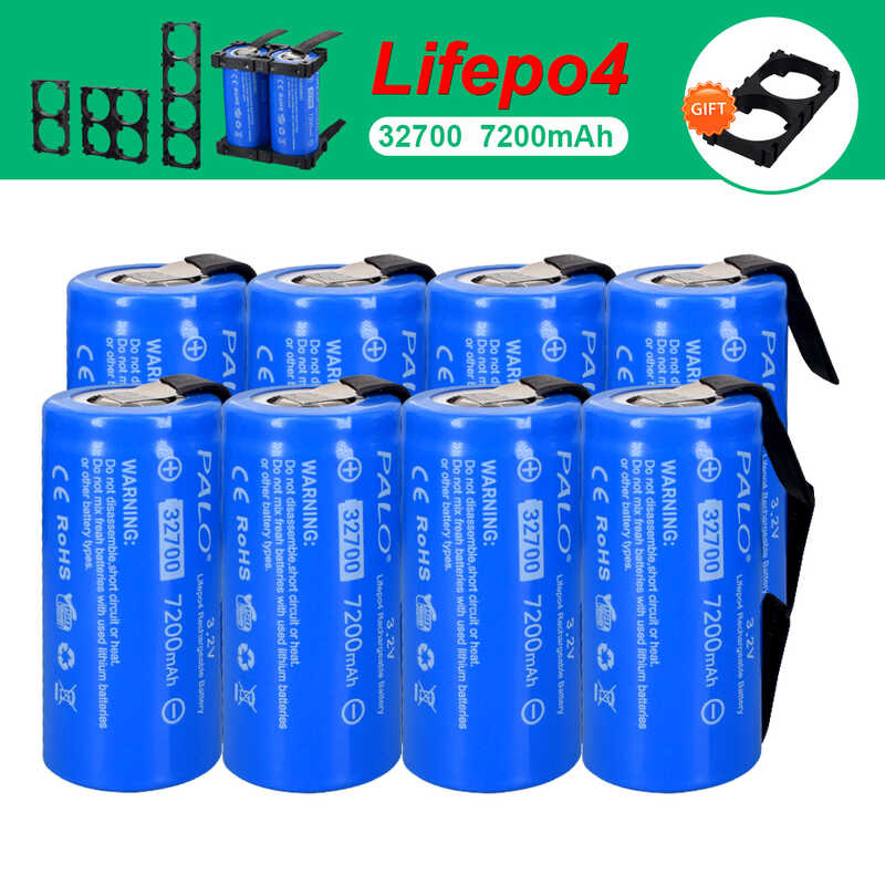 Δ PALO 3.2V 7200Mah 32700 แบตเตอรี่แบบชาร์จไฟได้ Lifepo4 แบตเตอรี
