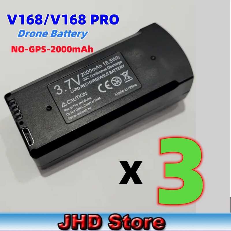 Δ JHD Bateria Drone MAX ไม่มี / GPS แบตเตอรี่สำหรับ V168 PRO แบตเตอร