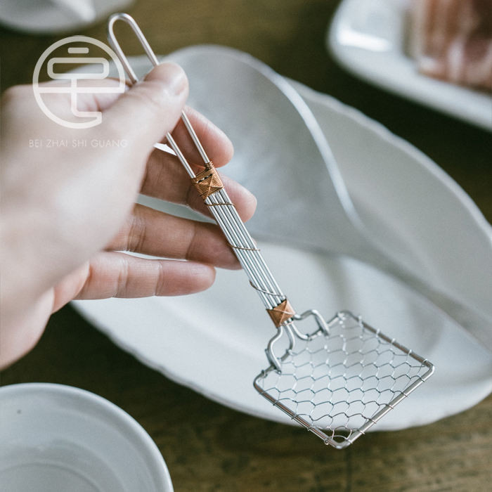 ญี่ปุ่น Aizawa Aizawa Workshop ที่ตักสแตนเลส ที่ตักเต้าหู้ Hotpot Net Retro และตักขนาดเล็ก