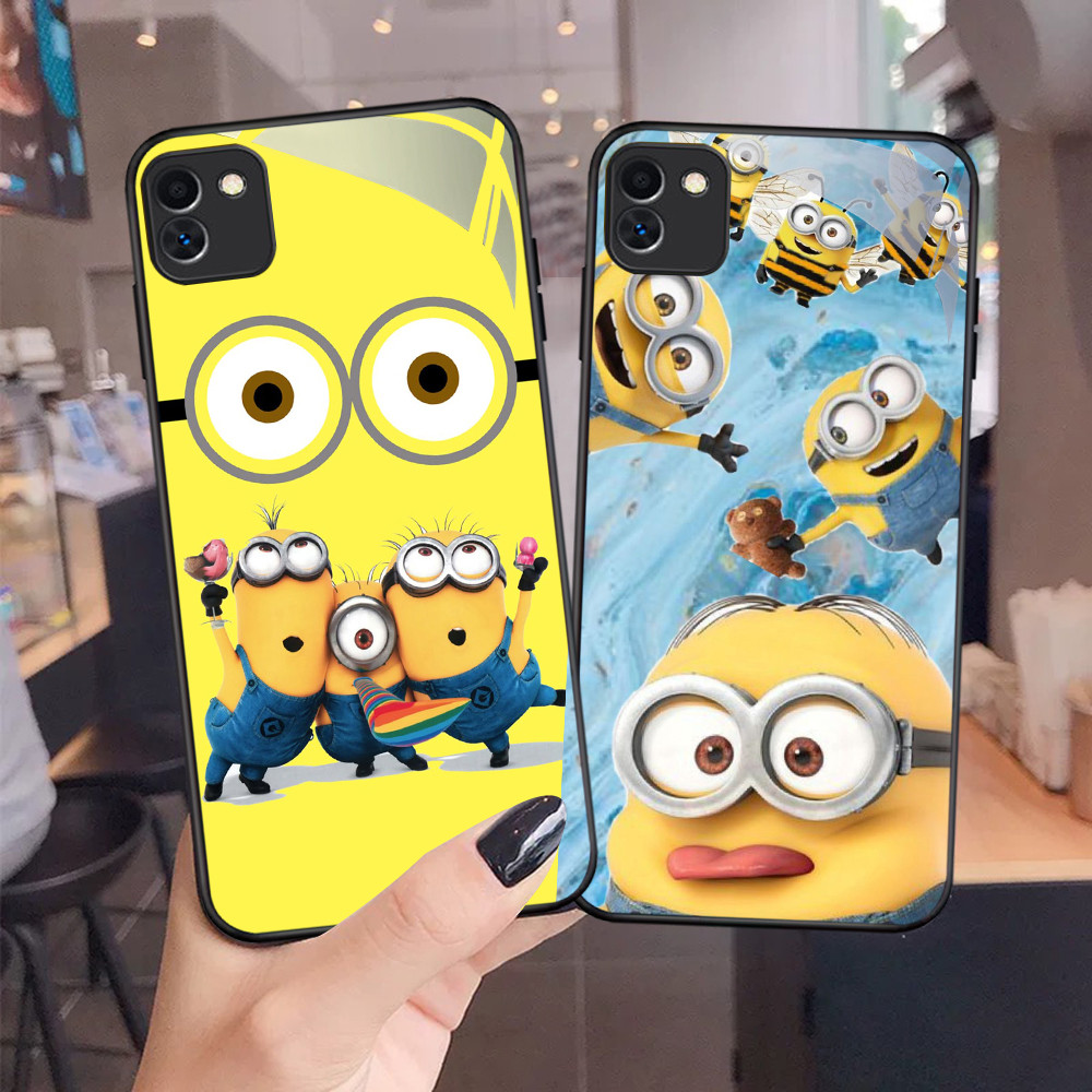 NC-58 Minions Kaca Glass Case สําหรับ Samsung A03 A04 A05 M04 F04 A04E Core