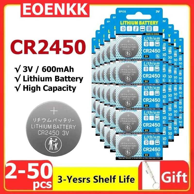 แบตเตอรี่นาฬิกา CR2450 2-50 ชิ้น KCR2450 5029LC LM2450 DL2450 ECR2450 BR2450 CR 2450 3V 600mAh Li