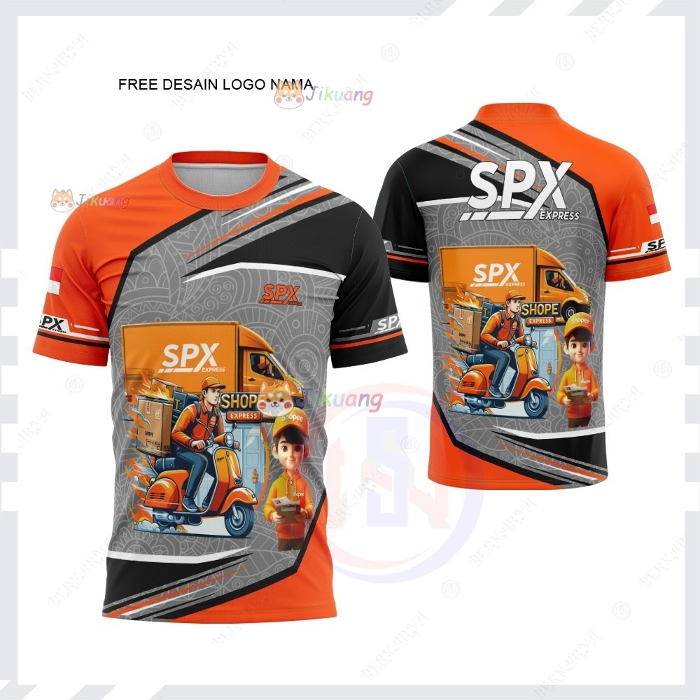 SPX EXPRESS 2025 เสื้อแจ็คเก็ต BAJU KAOS DRIVER KURIR PAKET SHOPEE SPX EXPRESS JERSEY SPX EXPRESS Fu