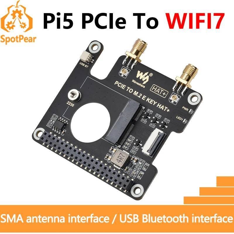 Raspberry Pi 5 PCIe ถึง M.2 E KEY NGFF WIFI7 WIFI6 สําหรับ BE200/AX210/AX200/RTL8822CE