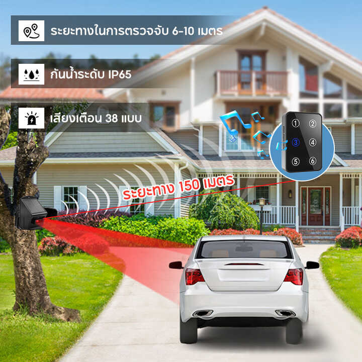 ❤ DAYTECH สัญญาณกันขโมย ตรวจจับการเคลื่อนไหว โซล่าเซล