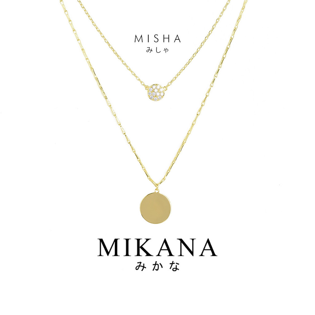 Mikana Gold Plated Misha Layered สร้อยคอสําหรับผู้หญิงอุปกรณ์เสริมเครื่องประดับสําหรับผู้หญิง kwinta